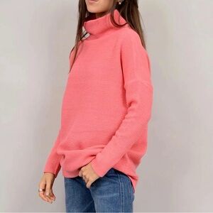 Free People Ottoman Slouchy Tunic Sweater - Coral Pink